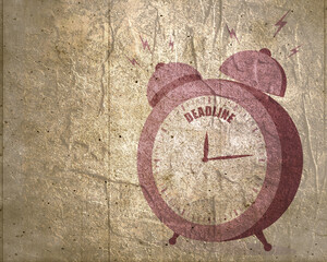 Fototapeta na wymiar Analog clock with deadline text. Business concept