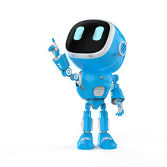 cute and small artificial intelligence assistant robot finger point