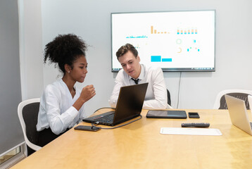 Business Consulting meeting working and brainstorming new business project finance investment concept.