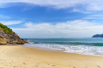 Paisagem da praia de Toque Toque em São Sebastião, litoral norte de São Paulo. Conceito de viagem e turismo. 