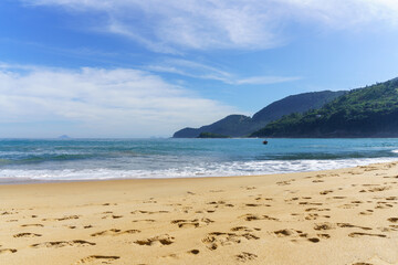 Paisagem da praia de Toque Toque em São Sebastião, litoral norte de São Paulo. Conceito de...