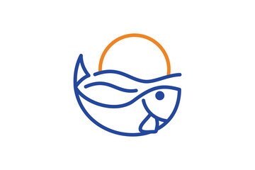 Fish logo icon template illustration
