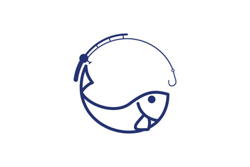 fishing logo icon template illustration