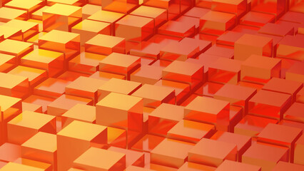 box 3d render perspective orange and red background