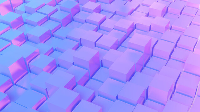 box 3d perspective vaporwave blue and pink background