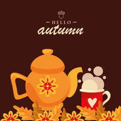 hello autumn lettering template