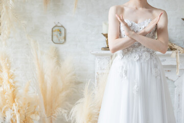 Naklejka premium 日本人の花嫁・ウェディングドレス