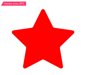 Obraz premium Rounded Star Red Icon. Vector Icon. Illustration. EPS