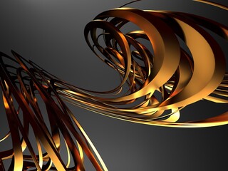 Gold stripes wavy bright background. Abstract luxurious wallpaper