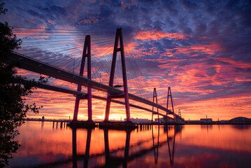 sunrise over the bridge