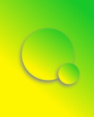 Yellow green circle gradient simple illustration.  Abstract background with bubbles