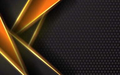 Abstract modern technology orange neon light background 