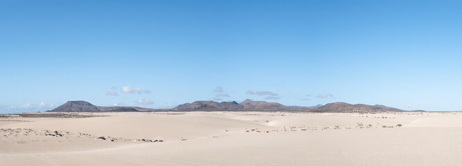 Corralejo Sand Dunes Natural Park panorama, Fuerteventura island