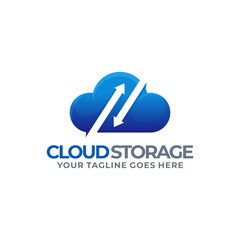 Cloud storage logo. Cloud data logo