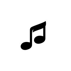 Music note simple flat icon vector