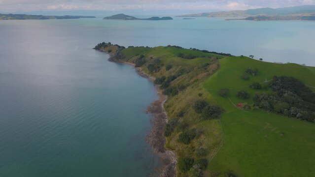Aerial: Duder regional park, Auckland, New Zealand