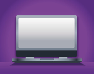 laptop mockup purple background