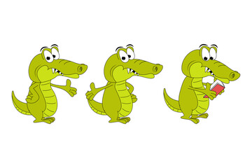 cute crocodile animal cartoon graphic