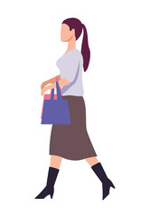 elegant businesswoman walking