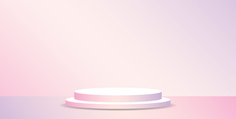 sweet pastel gradient color podium display scene 3d illustration vector for putting object