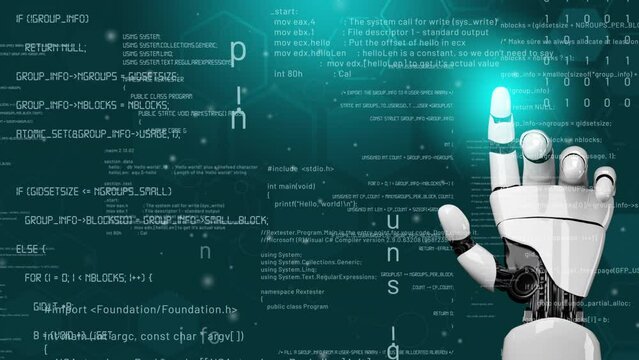 Futuristic robot artificial intelligence revolutionary AI technology development and machine learning concept. Global robotic bionic science research for future of human life. 3D rendering graphic.