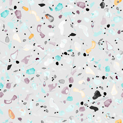 Terrazzo Texture Vector. Flooring Seamless Pattern