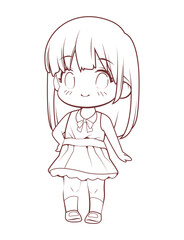 little girl coloring anime