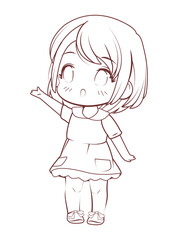 happy girl coloring anime