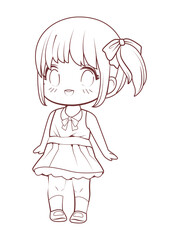 girl coloring anime style