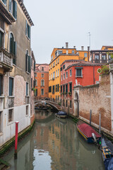 Fototapeta na wymiar View of a Canal in Venice Near St Mark's Square, Veneto, Italy, Europe, World Heritage Site