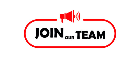 we are hiring sign on white background	