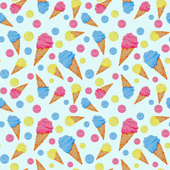seamless pattern with ice cream