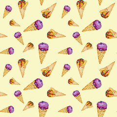 ice cream seamless pattern
