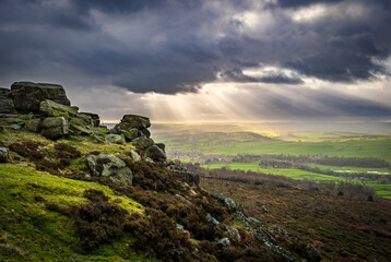 sunset in the mountains - peak district