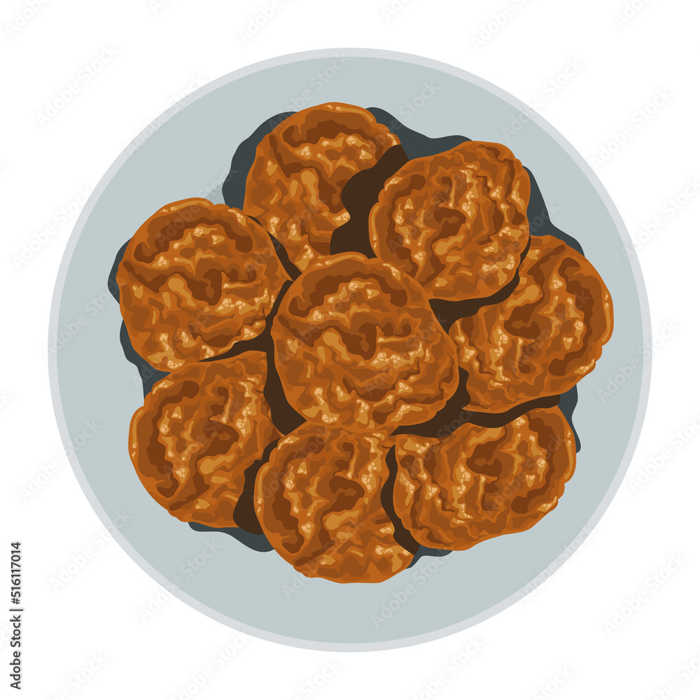 Sticker cookies in dish