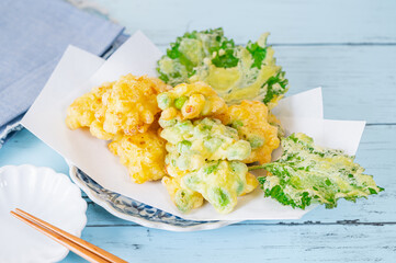 夏野菜の天ぷら盛合せ