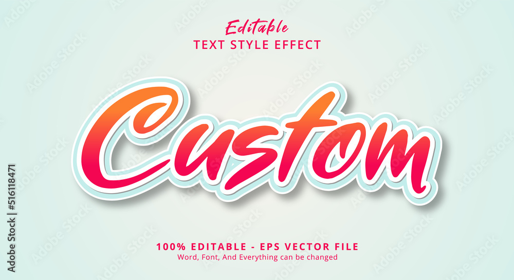 Poster custom text style effect, editable text effect