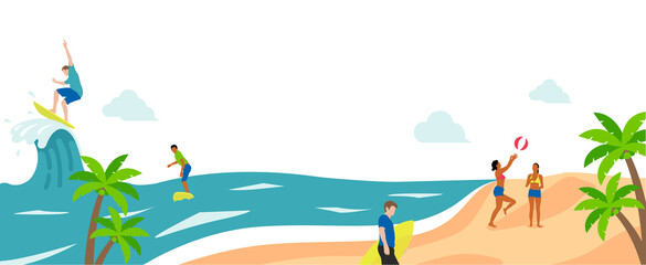 Fototapeta na wymiar Simple summer beach vector illustration