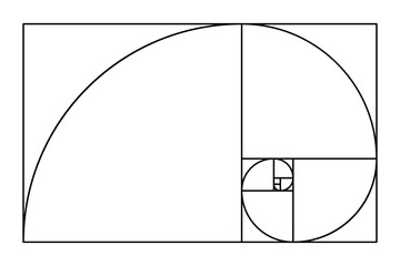 Fototapeta na wymiar Golden ratio minimalistic icon. Geometric shapes flat proportion vector illustration