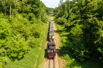 Miljoenenlijn steam train locomotive museum railway near Kerkrade in the Netherlands