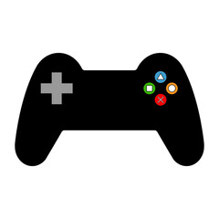 Console gaming gamepad icon, joystick gadget technology button vector illustration, play fun game © koblizeek