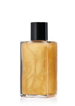 Golden Mist In A Glass Jar, Cosmetic For Skin Toning. Shimmering Light For The Body.