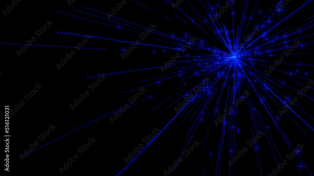 Poster a futuristic star in a distant galaxy. 3d animation of high speed flying lines in seamless looping t