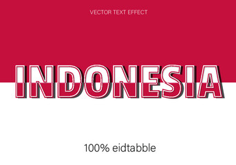 Indonesian red and white editable text effect 