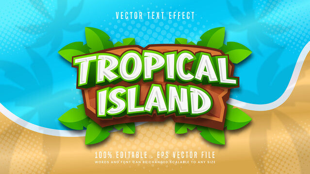 Tropical Island 3d editable text effect font style