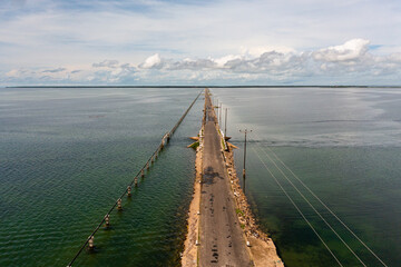 Sangupiddy Bridge is a road bridge across Jaffna Lagoon in northern Sri Lanka.