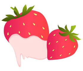 Strawberries on white background for vector
