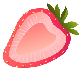 Strawberry slice illustration vector