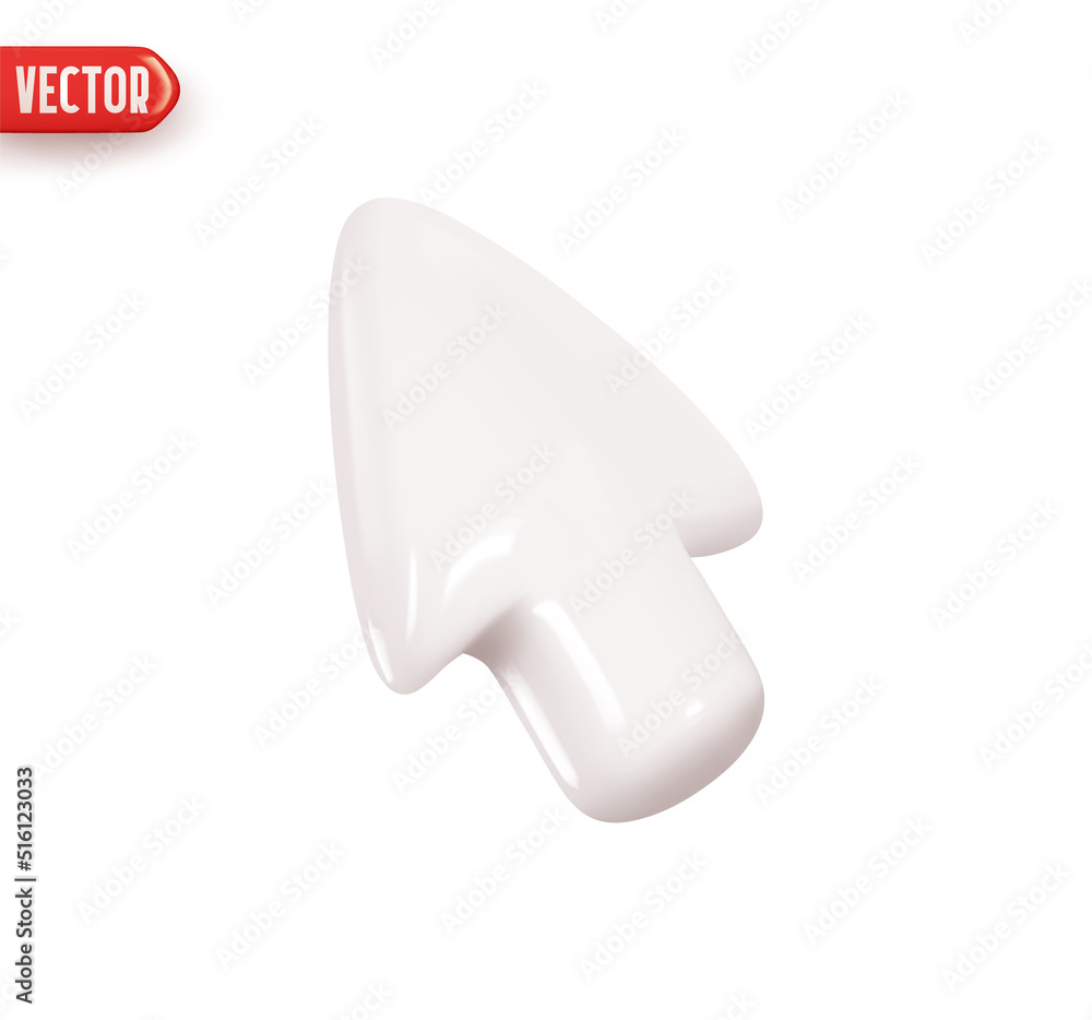 Aufkleber arrow cursor. computer pointer arrow. realistic 3d design in plastic cartoon style. icon isolated on