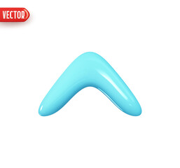 Blue up arrow. Realistic 3d design In plastic cartoon style. Icon isolated on white background. Vector illustration